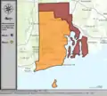 Carte des districts congressionnels de Rhode Island de 1993 à 2002