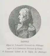 représentation de Amédée Doppet en noir et blanc