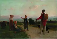 Albert Anker, Le soldat de 1830 revenant au pays (retour au pays), 1872, Musée des beaux-arts de la Chaux-de-Fonds