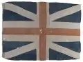Union Flag (4 x 5.5 m) hissé à bord du HMS Queen Charlotte lors de la bataille du 13 prairial an II. Comme beaucoup de drapeaux faits à la main, le design est imparfait. (National Maritime Museum)