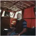 Hemingway en 1950 à bord du Pilar.