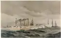 USS Brooklyn, lithographie de Fred S. Cozzens publié dans le magazine Our Navy: Its Growth and Achievements en 1897.