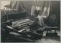 Tisserand Songket dans le col du malam à Surabaya c. 1905-1906.