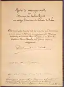 Acte officiel, 1905