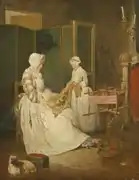 La mère diligente, par Jean Siméon Chardin (1699-1779).