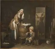 La blanchisseuse, par Jean Siméon Chardin.