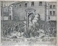 Anne du Bourg, pendu puis brûlé en place de Grève en 1559.
