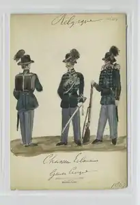  Gardes Civiques belges avec chapeau tronconique M1871