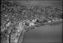 Vue aérienne d'une ville.