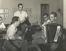 Garoto, Radamés Gnatalli, Chiquinho et Billy Blanco, 1955. Archives nationales.