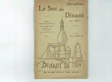 Couverture du livre sur le Sac de Dinant en 1914.
