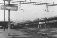 La gare de Chiasso en 1980.