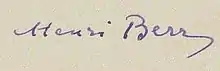 Signature de Henri Berr