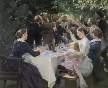Peder Severin Krøyer, Hip, Hip, Hurrah! - Fête des peintres de Skagen, 1888.