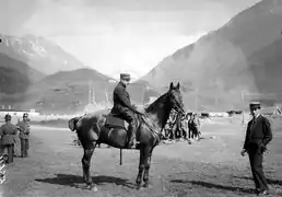 Eugène Gilbert lors de son internement à Andermatt.