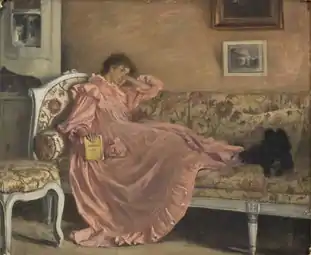 Carola assise sur le divan, 1899, huile sur toile, 60 × 73 cm, Nationalmuseum, Stockholm.