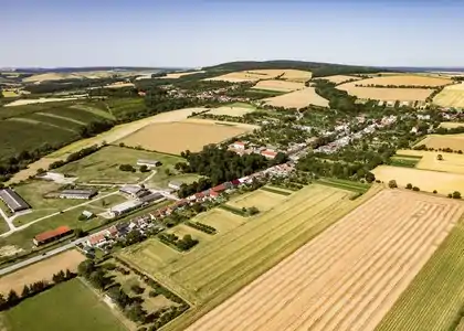 Troubky-Zdislavice : vue aérienne.