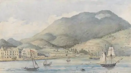 Vue de Hobart, Tasmanie (1846).