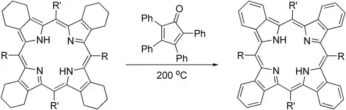 Aromatisation d'une porphyrine.
