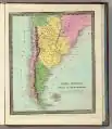 Plan américain de 1835 : l’ouest de la Patagonie est chilien. L’est de la Patagonie et la Terre de Feu sont Res nullius.