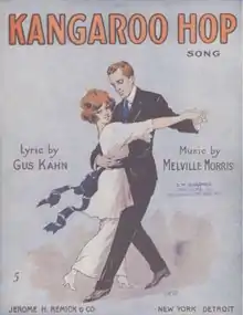 Couverture de partition musicale d'un morceau intitulé Kangaroo Hop (saut de kangourou).