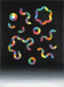 Fragmentation du cercle chromatique n°2, 2011, huile sur toile, 81 × 60 cm, collection particulière.