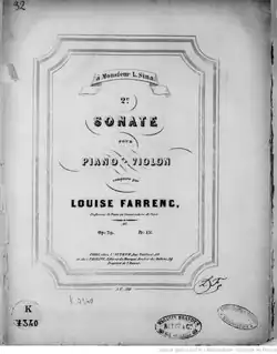 Image illustrative de l’article Sonate pour violon et piano no 2 de Farrenc