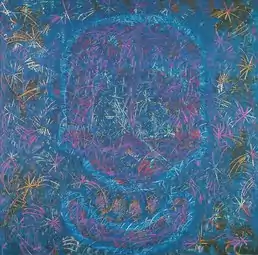 Sans titre, acrylique et huile sur toile 100x100cm, 1982