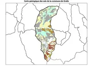 Carte géologique d'Orelle.