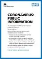 Une affiche du gouvernement britannique/NHS sur le coronavirus, février 2020.