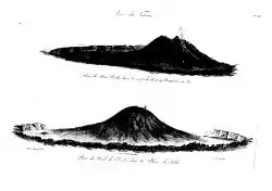 Le Mamelon Central entre les cratères Bory et Dolomieu dans la nuit du 28 brumaire 1801 par Jean-Baptiste Bory de Saint-Vincent.